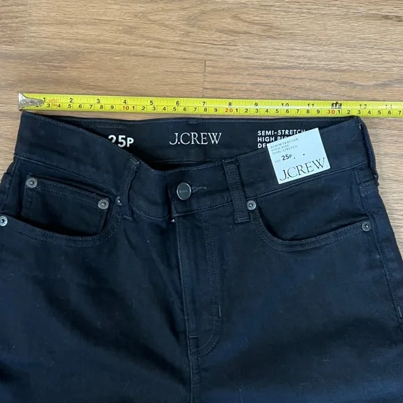 NWT J.Crew Black High-Rise Wide Leg Jeans Sz 25P - Picture 11 of 13
